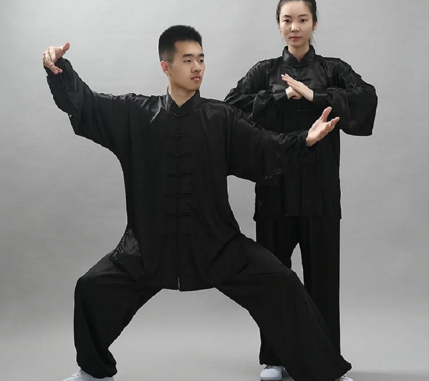 Heta försäljning nya män kvinnor hög kvalitet kung fu kostym avslappnad utomhus sportkläder unisex tai chi wushu enhetliga jacka byxor uppsättningar