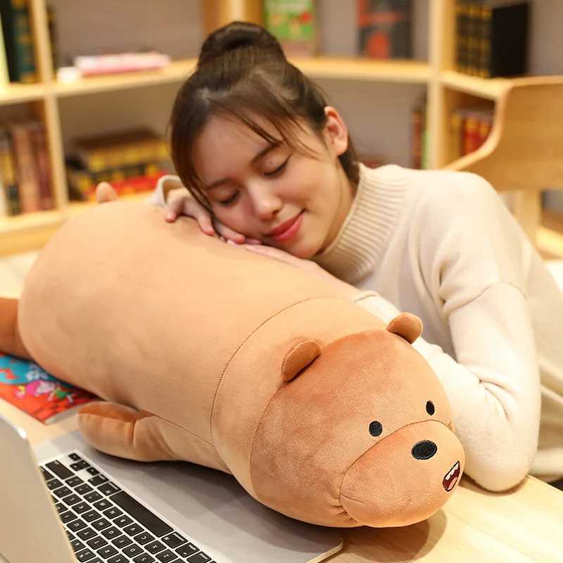 Stuffed Plush Animals Kawaii 3 Bears Plush Toys Cartoon Large Panda Bear Anime Doll Sleep Pillow Stuffed Soft Lovely Sofa Cushion Baby Birthday Gift