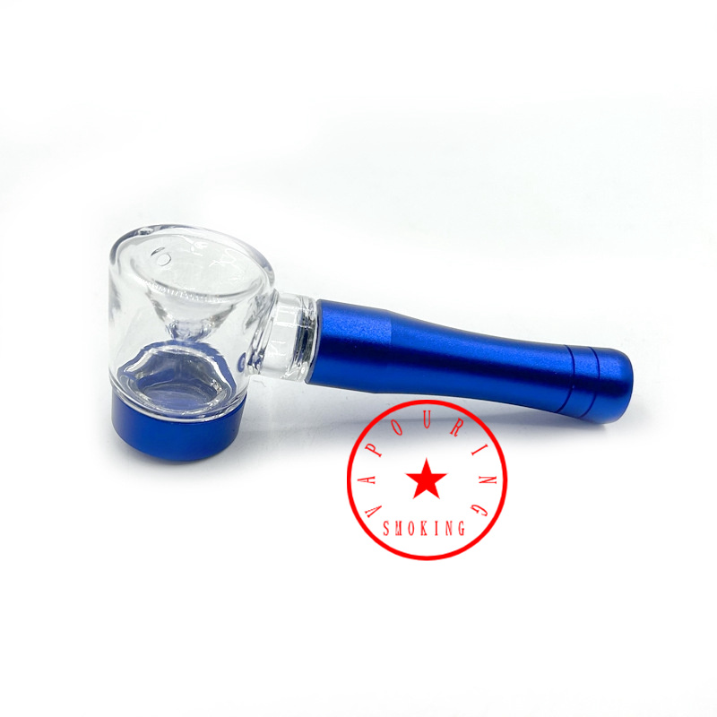 Colorful Aluminium Alloy Smoking Filter Pyrex Thick Glass Dry Herb Tobacco Portable Innovative Design Cigarette Holder Tube