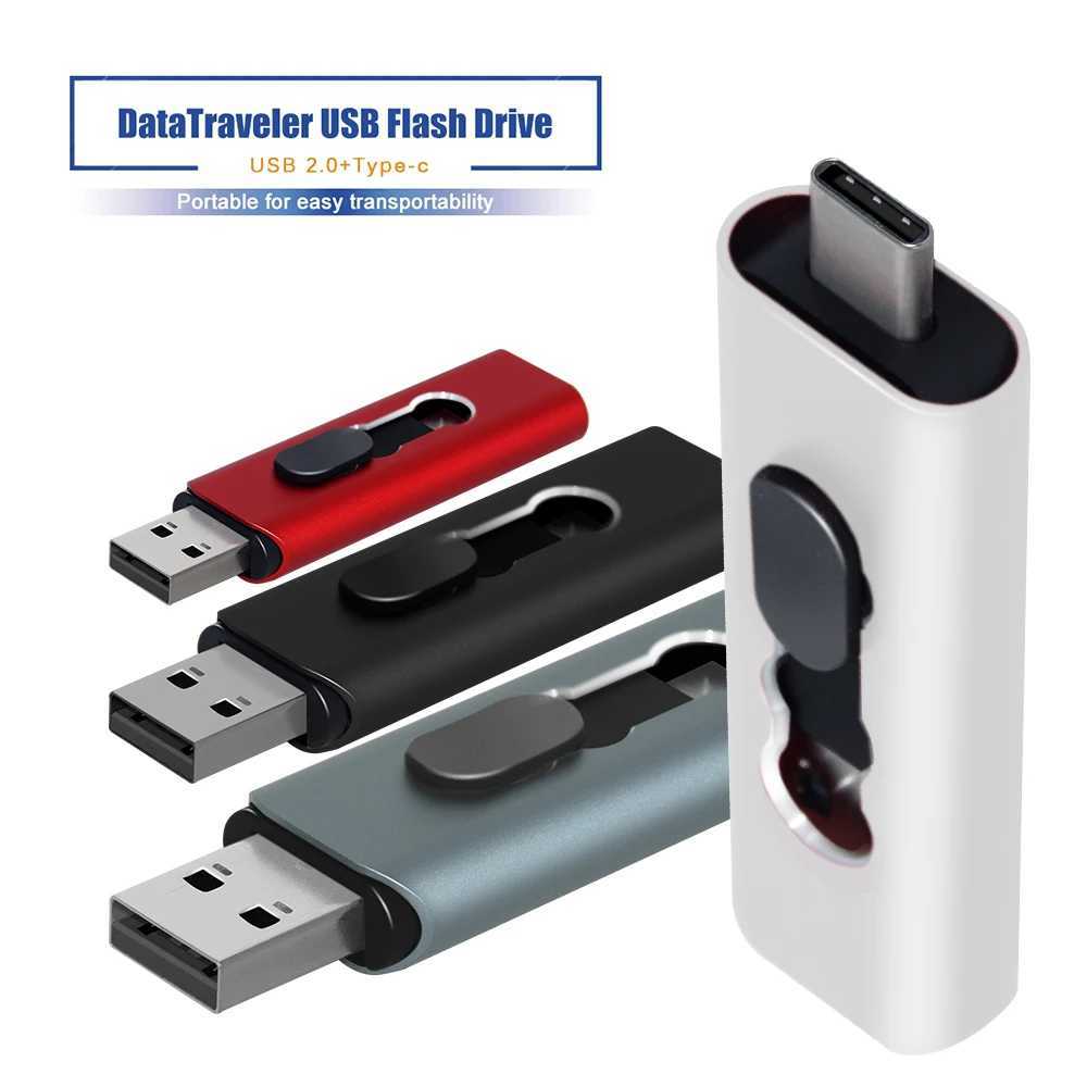 USB-Flash-Laufwerke 2IN1 Typ C USB-Flash-Laufwerke 4 GB 8 GB 16 GB 32 GB 64 GB 128 GB OTG Pen Drive Memory Stick USB Key 2.0 Pendrive für Android PC Laptop