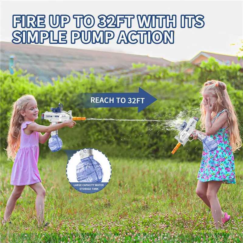 Sand Play Water Fun Summer Full Electric Automatic Water Gun Children Toys Outdoor Beach Swimming Water Gun Fight With Friends Toys for Kids Adults