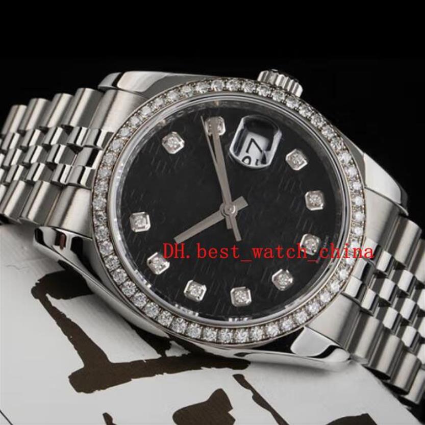 Obejrzyj Asia 2813 Sport 116244 Zegarek męski 31 mm 36 mm Pierścień z Diamentowym Automatycznym Watchem Mechanicznym Black Memorial Print 2470