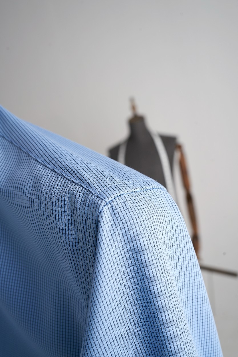 Designer herenpolo's Zomer- en lenteoverhemden Kiton Business-poloshirt van katoenzijde met lange mouwen