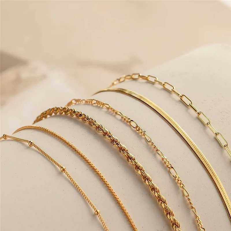 Charm Armband 6st Gold Color Armband Set Boho Retro Tjock Twist Cuban Chain Armband For Women 2023 Trendiga SMAEDRY GENTER