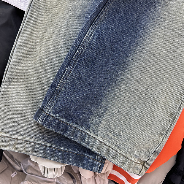 Dżinsy Hip Hop Men's Wide Noguty Pants Streetwear Mens Jean Straight Moto Biker Denim Spodnie Prawdziwe zdjęcia