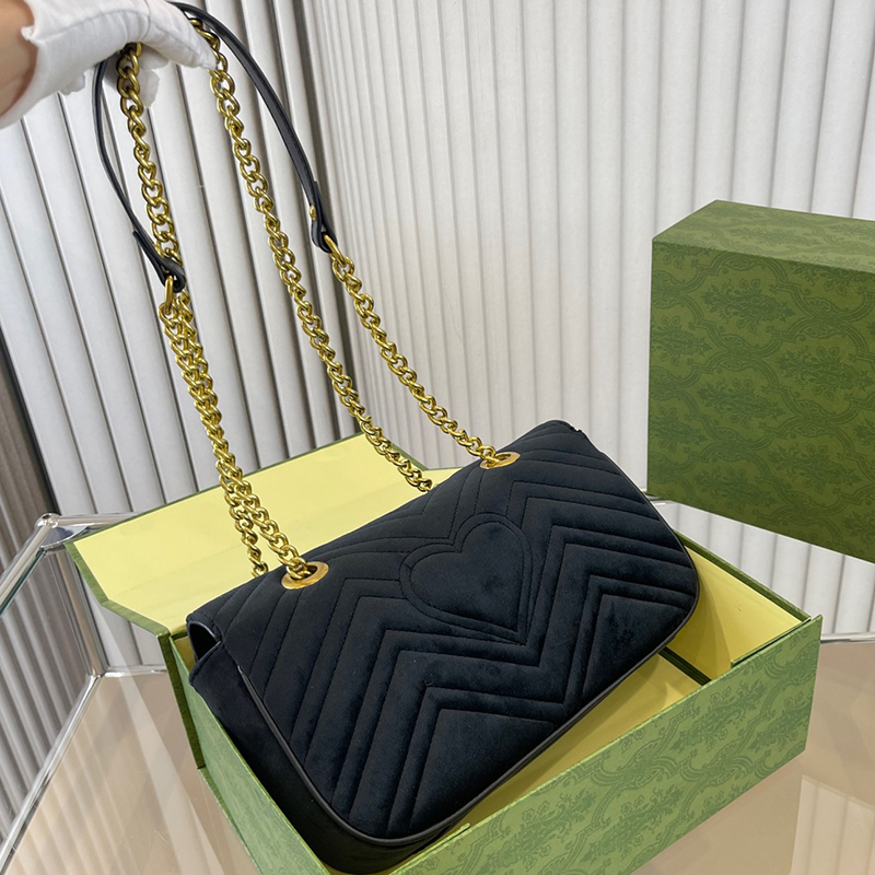 Bag designer väskor lyxiga kvinnor sammet handväska mode crossbody handväskor klassiska underarm axel affärer damer casual 27x16 cm märke plånbok kedja handväska