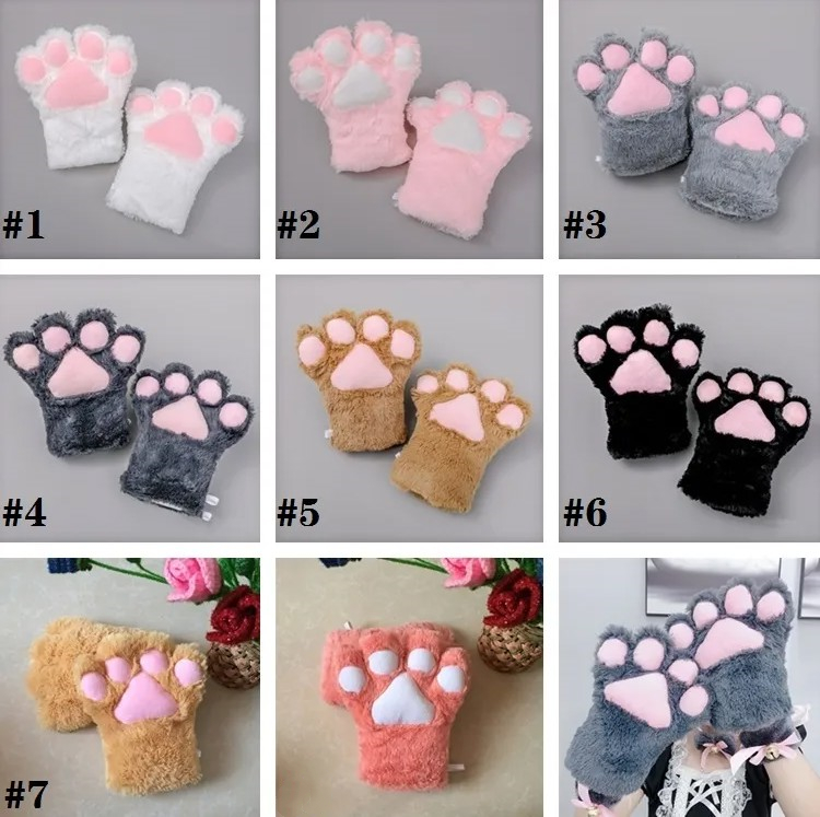 Festivo Sexy La criada gato madre gatos guantes de garra Accesorios de cosplay Disfraz de anime Guantes de felpa Paw Partys guantesSuppliesZC956