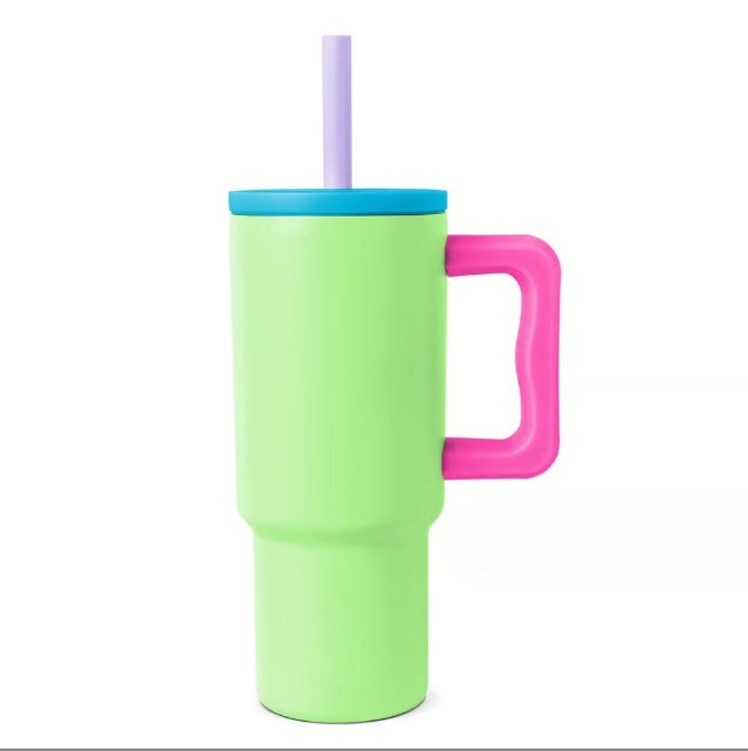 NEW 24oz trek Tumbler kids tumbler with handle bright travel cup water bottle Stainless Steel Insulated colorful Travel Mug for Child