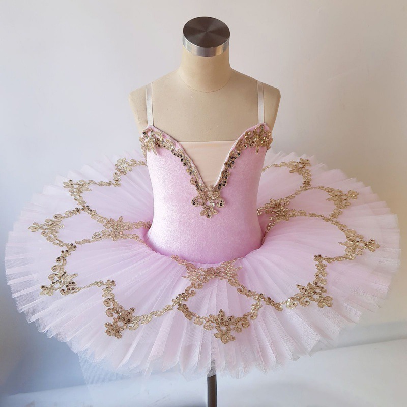 Mädchen Stickerei Spitze Tüll Tutu Kleider Ballkleid Kinder Pleuche backless Ballett Tanz Kleid Kinder Leistung Gruppe Kostüme Z6762