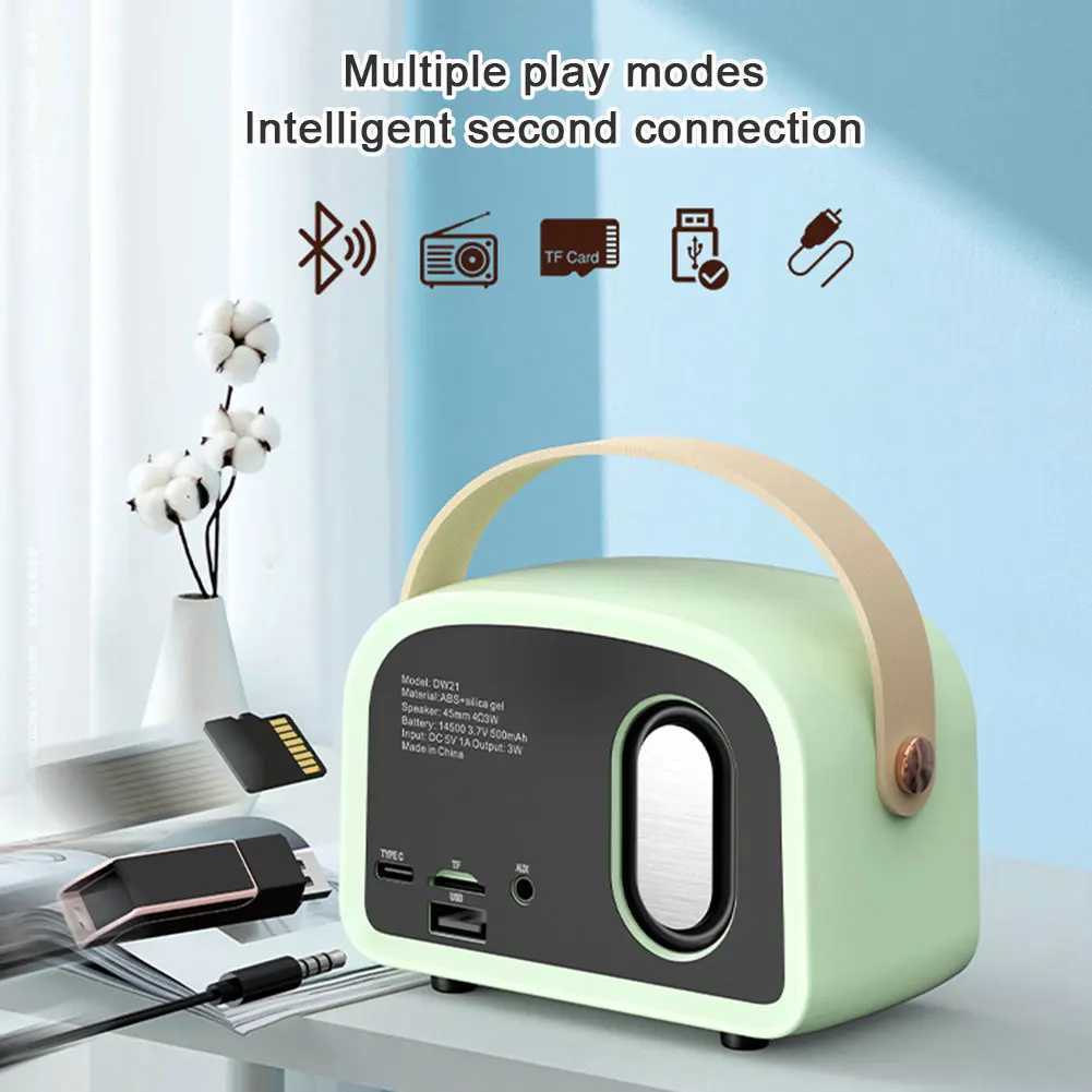 Bookhelf Speakers Mini Retro Bluetooth Portable Speaker With Radio Outdoor Wireless Stereo Mp3 Player för iPhone Android Support TF Card USB