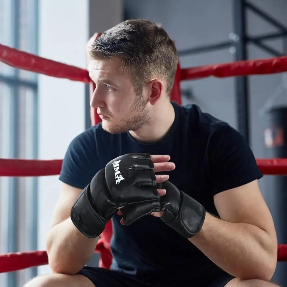 2 i 1 krökta boxningsmittor fokus stansväska handskar set läderträning handkuddar mma karate utrustning 240117