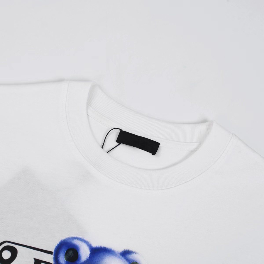 Camiseta masculina designer camiseta verão em torno do pescoço de manga curta puro algodão camiseta unisex carta teddy bear impressão