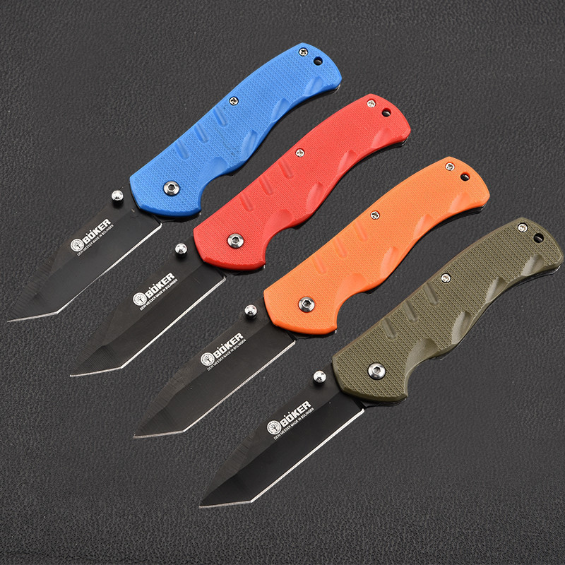 Small BOKER Camping Folding Knife Stainless Steel Hunting Knifes Survival Pocket Knives Multi function Outdoor Cutlery Blades Sharpen Cutter ABS Handle