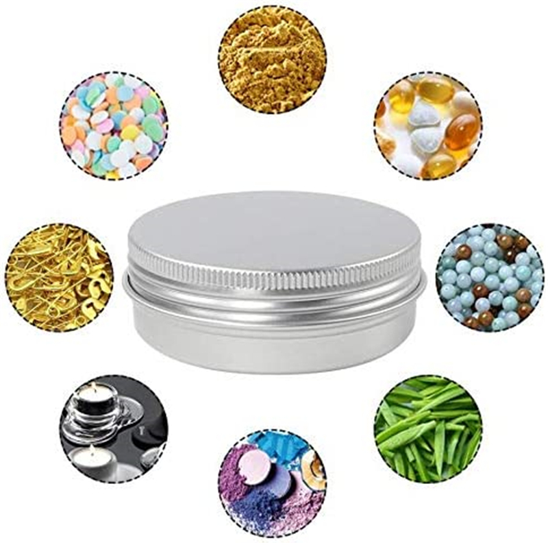 Wholesale Aluminum Tin Jar Round Cans Cosmetic box with Lid Metal Tins Food Candle Containers Screw Tops for Crafts Foods Storage