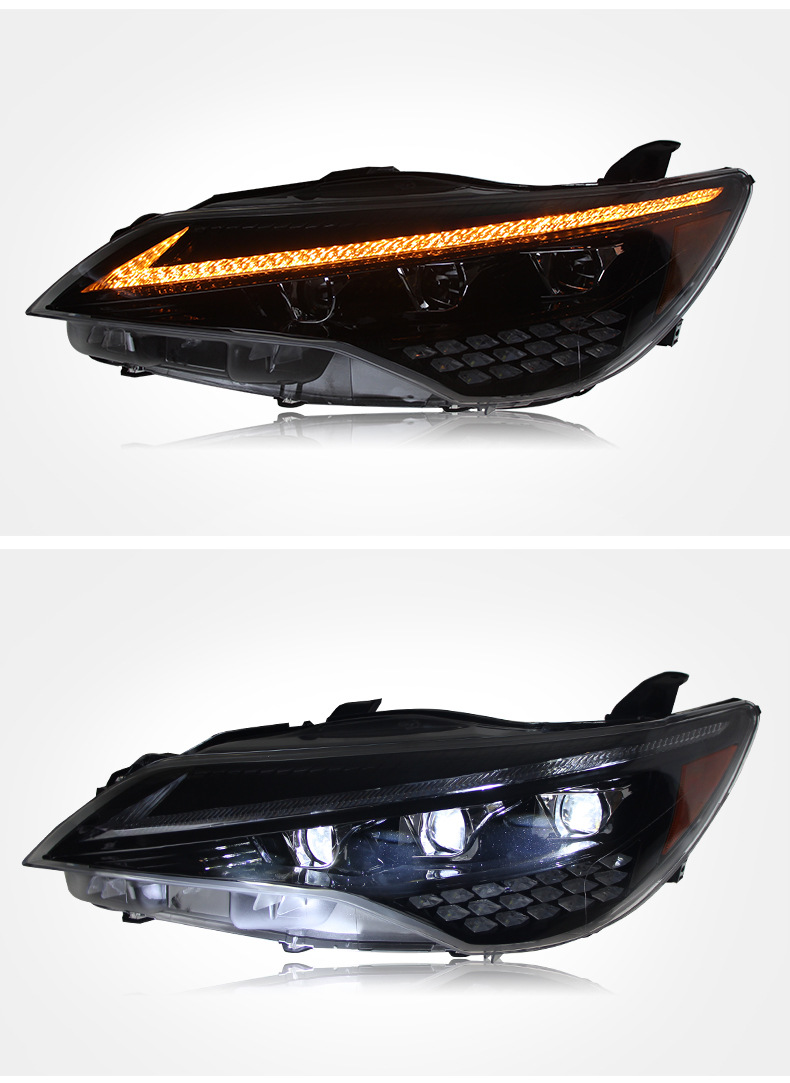 Scheinwerferbaugruppe für Toyota Camry 20 15–20 17, US-Version, LED-Sequential-Blinker, LED-Tagfahrlicht, LED-Tageslicht