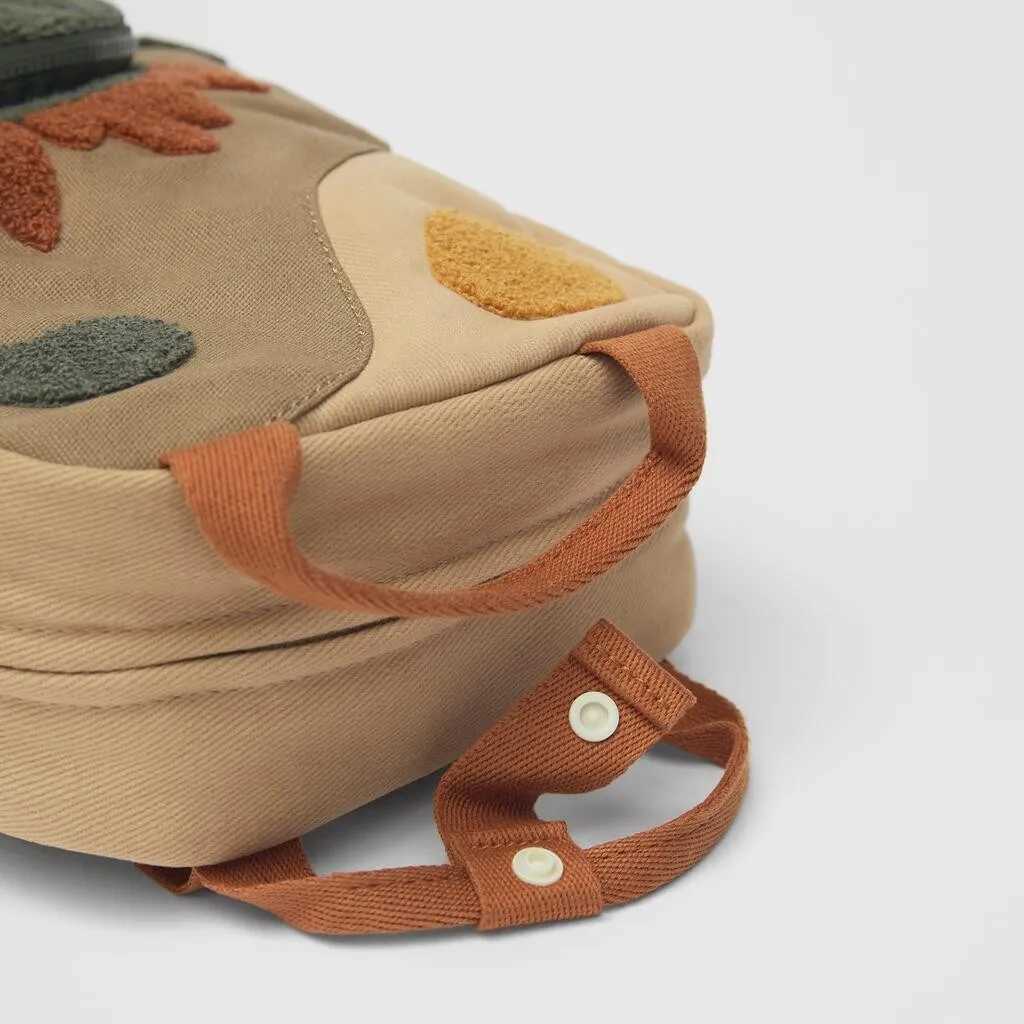 Backpacks Kindergarten Cartoon Embroidery School Bag New Children's Canvas Backpack Long Neck Small Dinosaur Animal-shaped Backpack