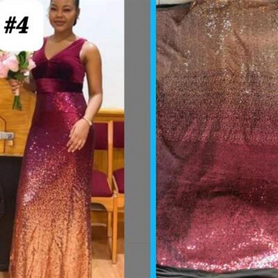 Vestido de dama de honra de chiffon de 11 peças e uma peça de vestidos de dama de honra de lantejoulas301n