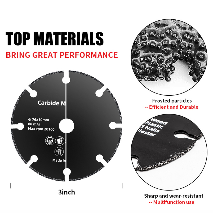 10-76mm discos de corte de metal para lixar moagem cortar círculo rodas lâminas de serra discos acessórios de moedor de ângulo elétrico