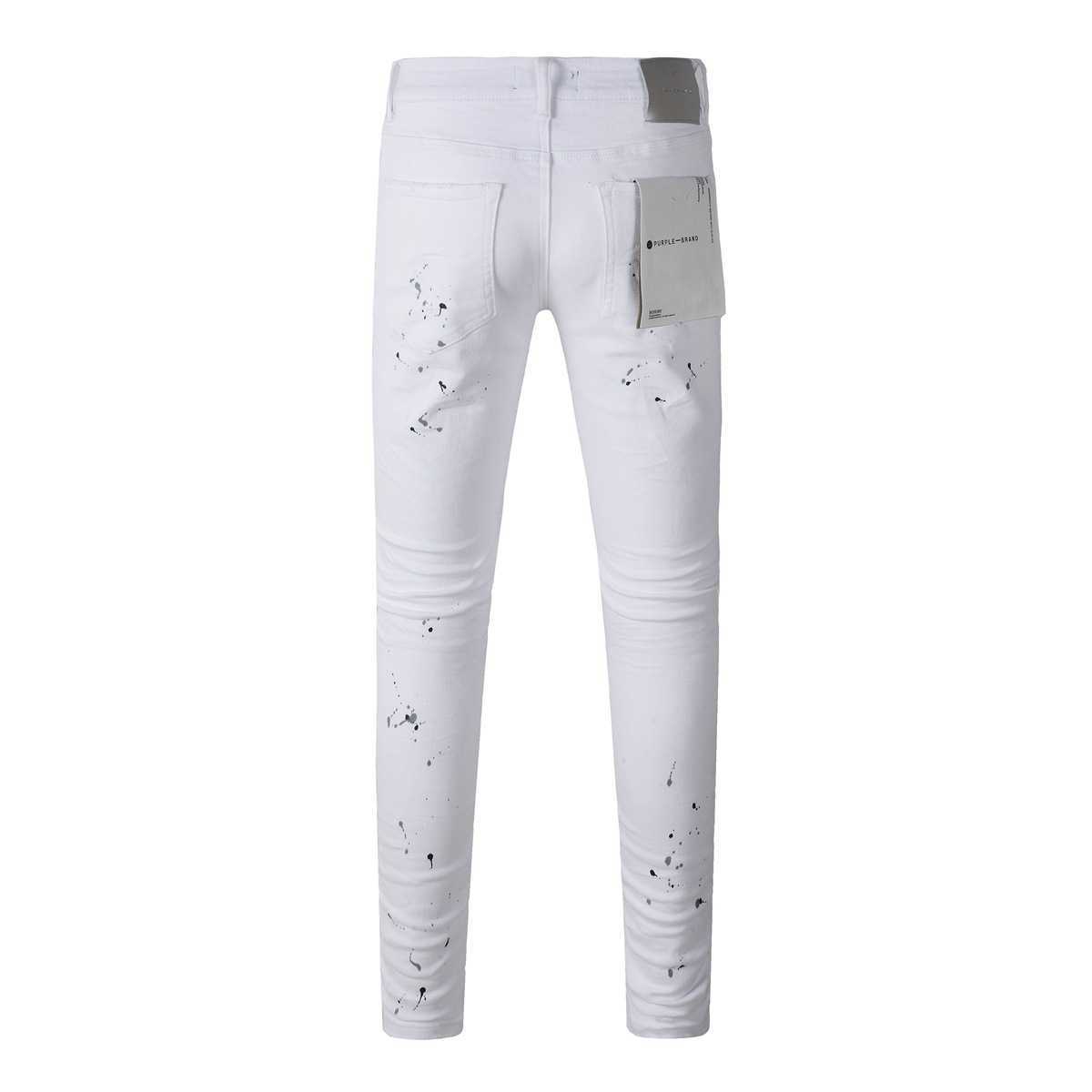 Mäns jeans Purple Brand Jeans American High Street White Paint orolig 9021