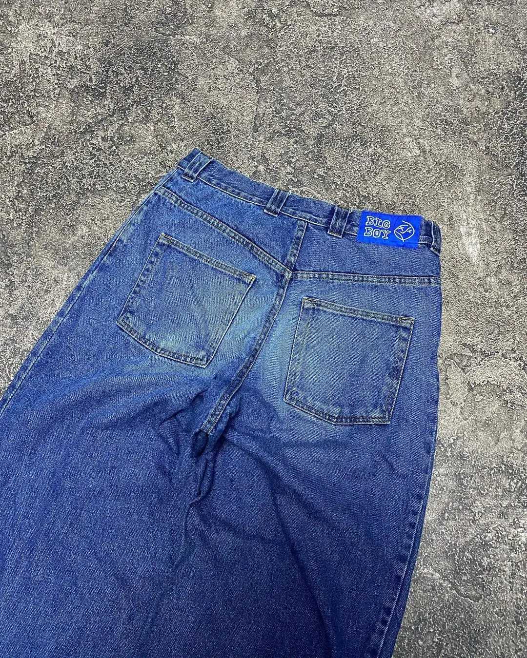 Jeans 2024 derniers grands garçons motif brodé bleu rétro Y2KBaggy jean taille haute jean délavé pantalon droit femmes jean