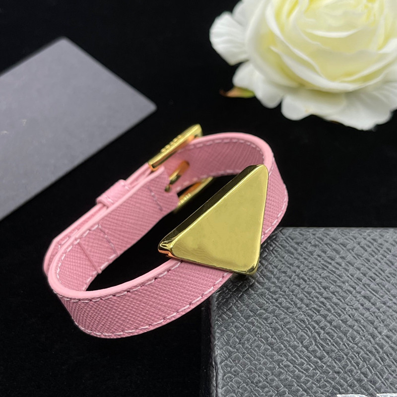 Designer Jewelry Bangle Silver Stainless Steel Luxury P leather bracelet Simple Cross Pattern Buckle Bangles Love Jewelry Women Men's Bracelets no box