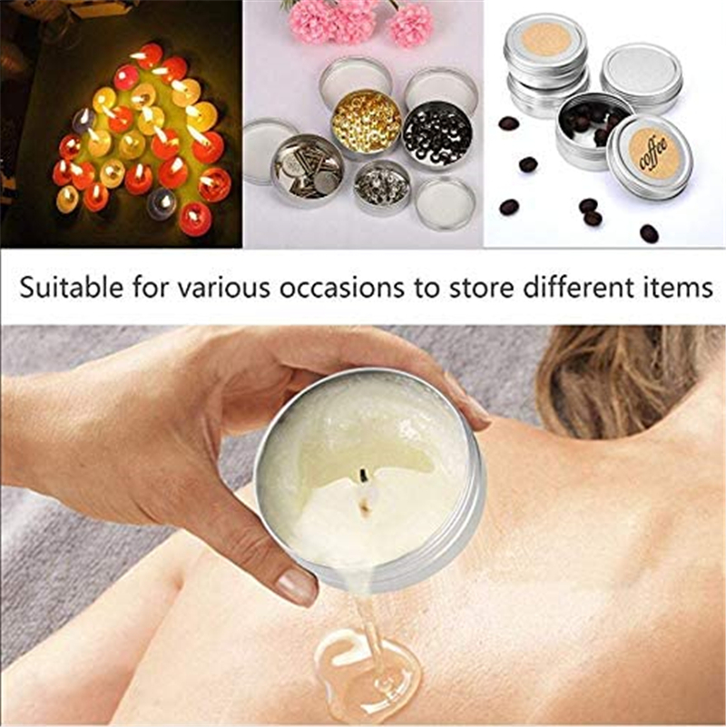 Wholesale Aluminum Tin Jar Round Cans Cosmetic box with Lid Metal Tins Food Candle Containers Screw Tops for Crafts Foods Storage