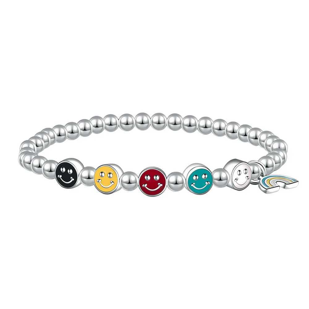 Kedja 925 Sterling Silver Gutta Smiling Face Ball Chain Armband för kvinnor Lyxiga smycken Tillbehör Partihandel gratis frakt