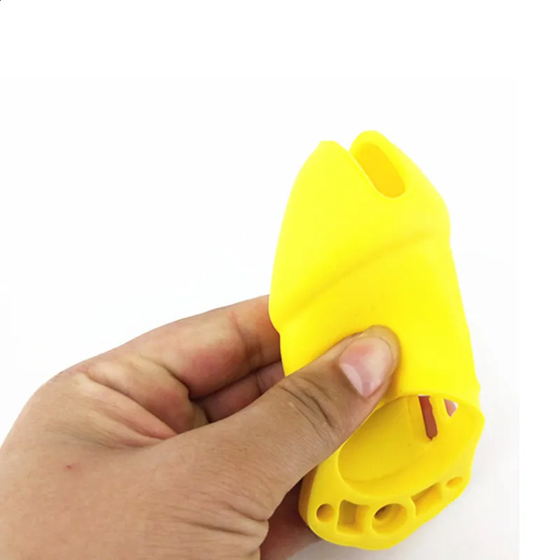 Dispositivo di castità in silicone giallo CB6000S CB6000 Anello manica pene con gabbia gallo maschile con 5 prodotti sessuali G727 240117