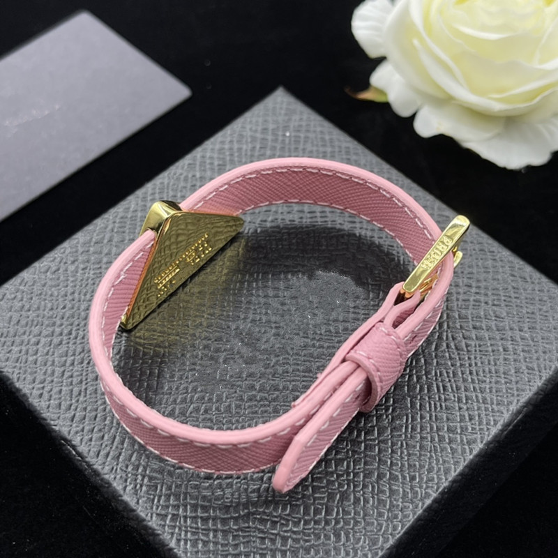 Designer Jewelry Bangle Silver Stainless Steel Luxury P leather bracelet Simple Cross Pattern Buckle Bangles Love Jewelry Women Men's Bracelets no box