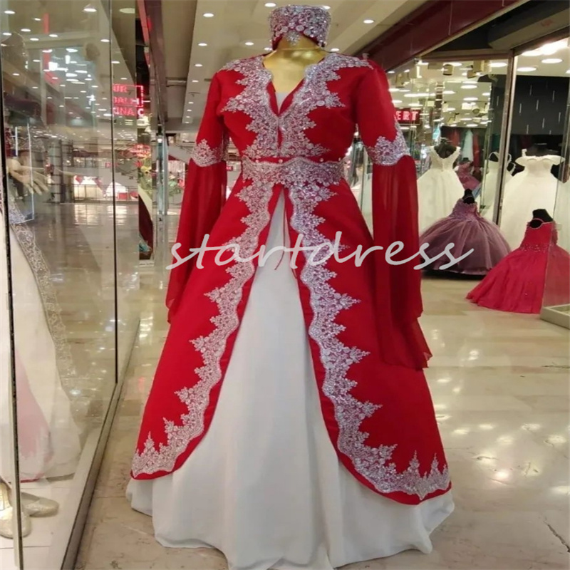 Традиционное турецкое зелено-белое свадебное платье 2024 года с кружевом длиной до пола. Пакистанское марокканское платье невесты Дубай Индийская деревенская церковь Свадебные платья Robe Mariee
