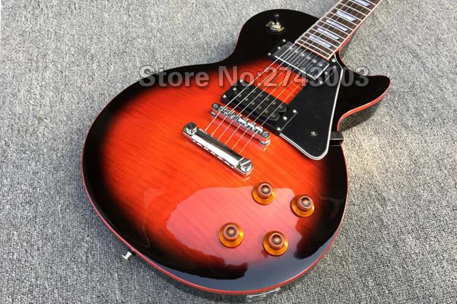 Nouveau style classique slash rouge tigre flamme Lp guitare électrique, reliure rouge guitare slash personnalisée, meilleure qualité