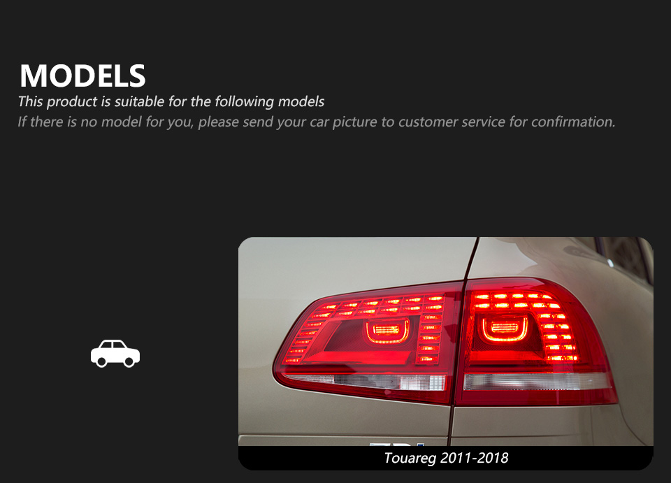 LED Running Brake Fog Tail Light for VW ToUareg Taillight 2011-2018 إكسسوارات سيارة مصباح إشارة الدوران الديناميكي