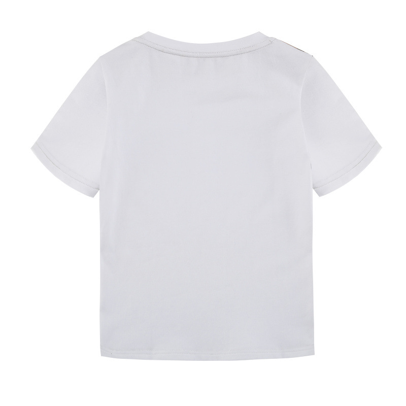 T-shirt à carreaux à manches courtes pour enfants, en coton, INS, décontracté, à la mode, vêtements assortis pour enfants, été 2024, S1049