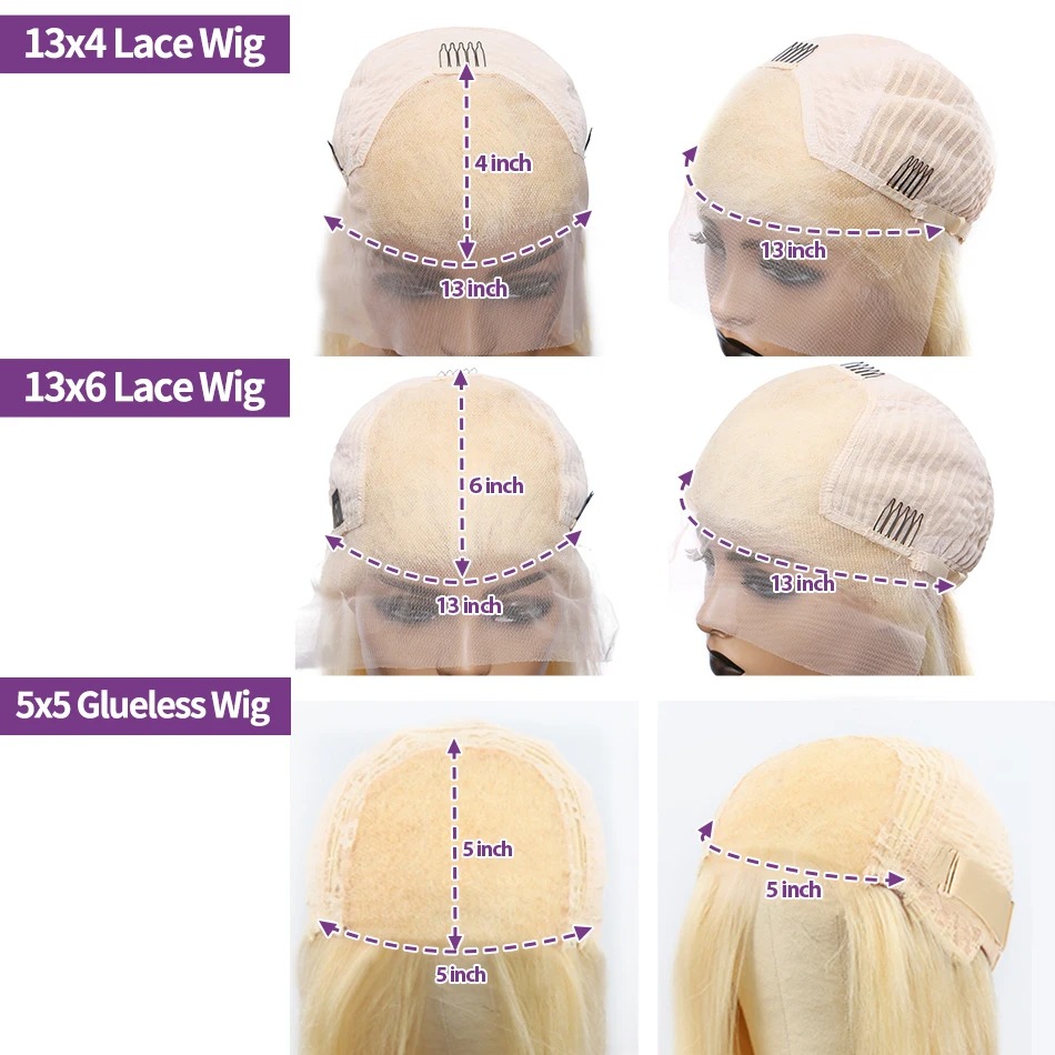 250% 613 HD Dantel Frontal Peruk 13x6 Düz Bal Sarışın Dantel Ön Peruk İnsan Saç Renkli 5x5 Kapanış Glueless Wig