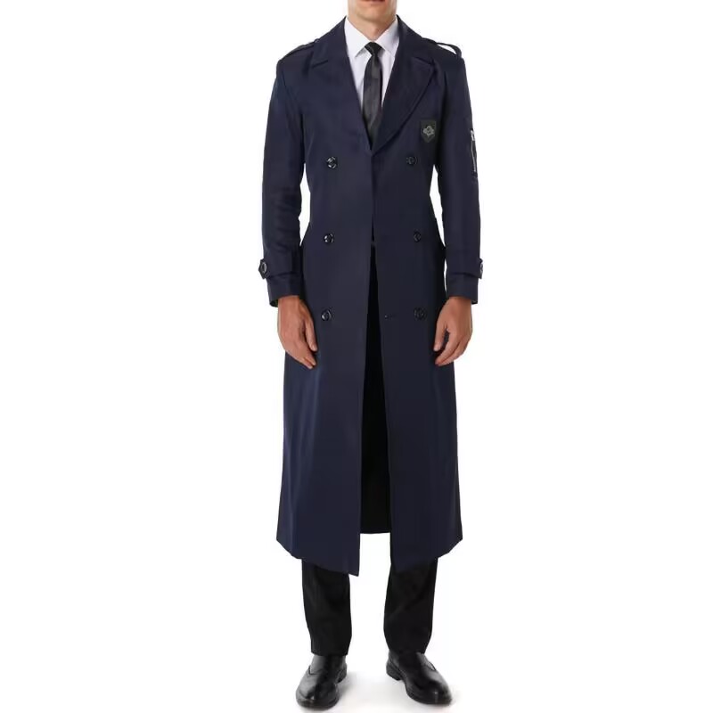 Erkek trençkot ekstra uzun İngiliz tarzı vintage ince rüzgar kırıcı bahar sonbahar yakışıklı erkek iş ceketi S-6XL
