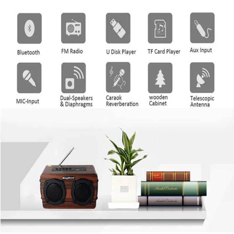 Boekenplankluidsprekers Draadloos thuis Subwoofer Desktop Mobiele computerluidspreker Houten Bluetooth-luidspreker Radio Dubbele luidsprekers Hoog volume 3D-stereo