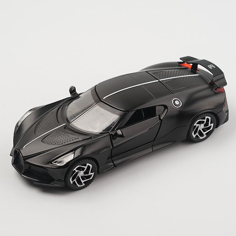 Dekorativa föremål Bugatti Alloy Car Model Sports Car Childrens Toy Car Decoration Collection Simulation Car with Box