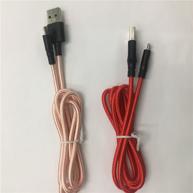 كابلات USB المضفر النوع C V8 Micro 1M/3ft 2M/6ft 3M/10ft Data 2A Charger Charger Cable Comple Lope Line and C to C Cable for phone