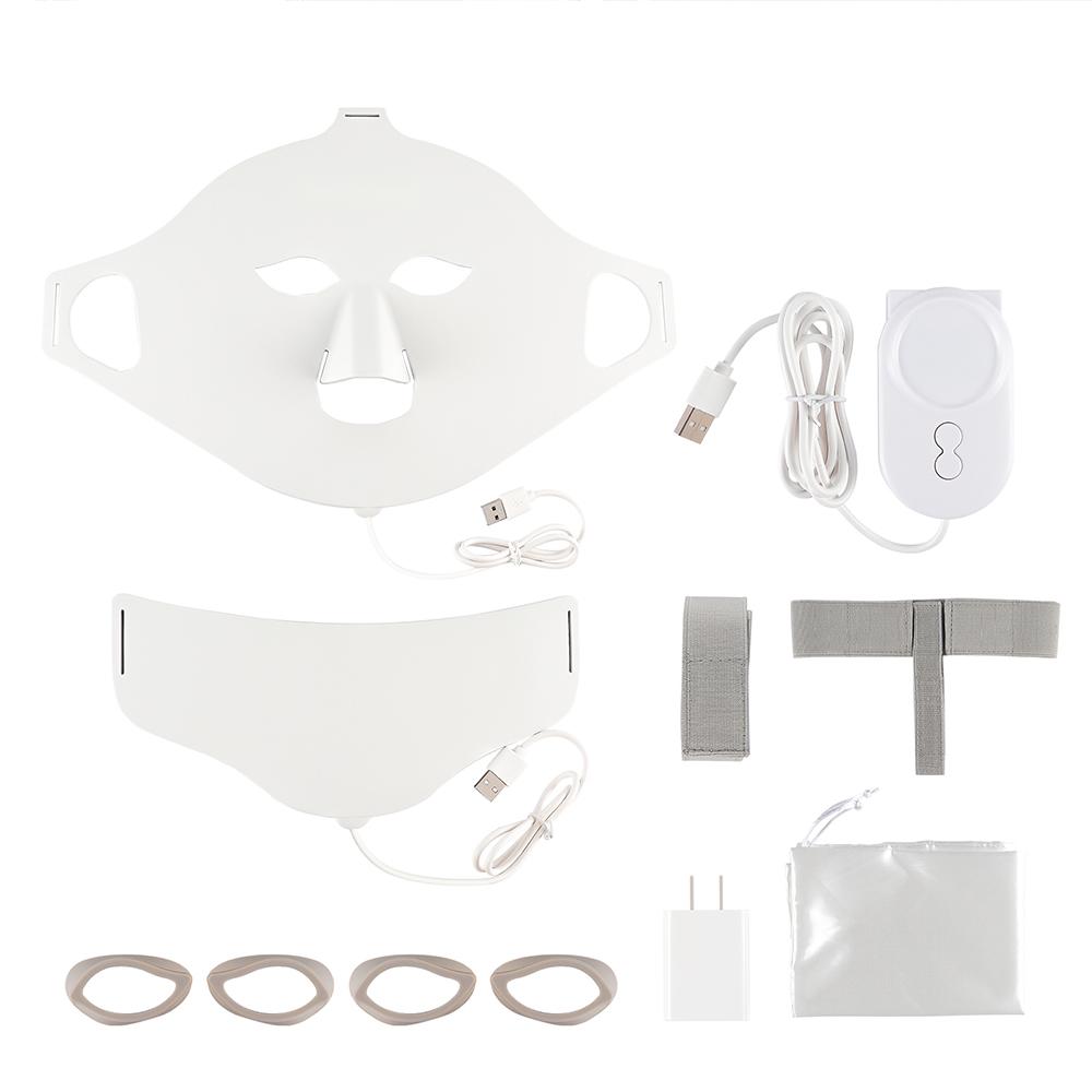 7-farbige Gesichtshaut-Schönheits-LED-Rotlichttherapie-Maske, weiche, flexible Silikon-LED-Maske für Gesicht und Hals