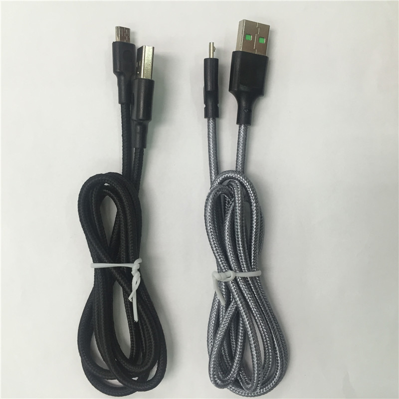 Cavi USB intrecciati a caldo Tipo C V8 Micro 1M/3ft 2M/6ft 3M/10ft Dati 2A Cavo di ricarica rapido Cavo di corda intrecciata e cavo da C a C il telefono