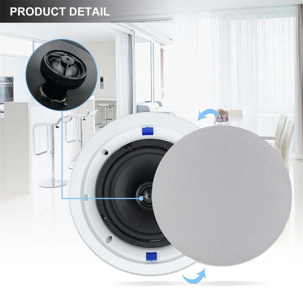 Speakers Herdio 6.5 Inch 320W Bluetooth Ceiling Speaker TwoWay Flush Mounted In Wall Speaker For Indoor Home Bathroom Office Party