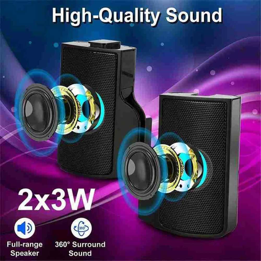 Bookshelf Speakers Portable Mini Clip USB Soundbar for Laptop / Desktop / Tablet PCBlack Soundbar Powered Bluetooth Speaker Subwoofer Sound New DVD