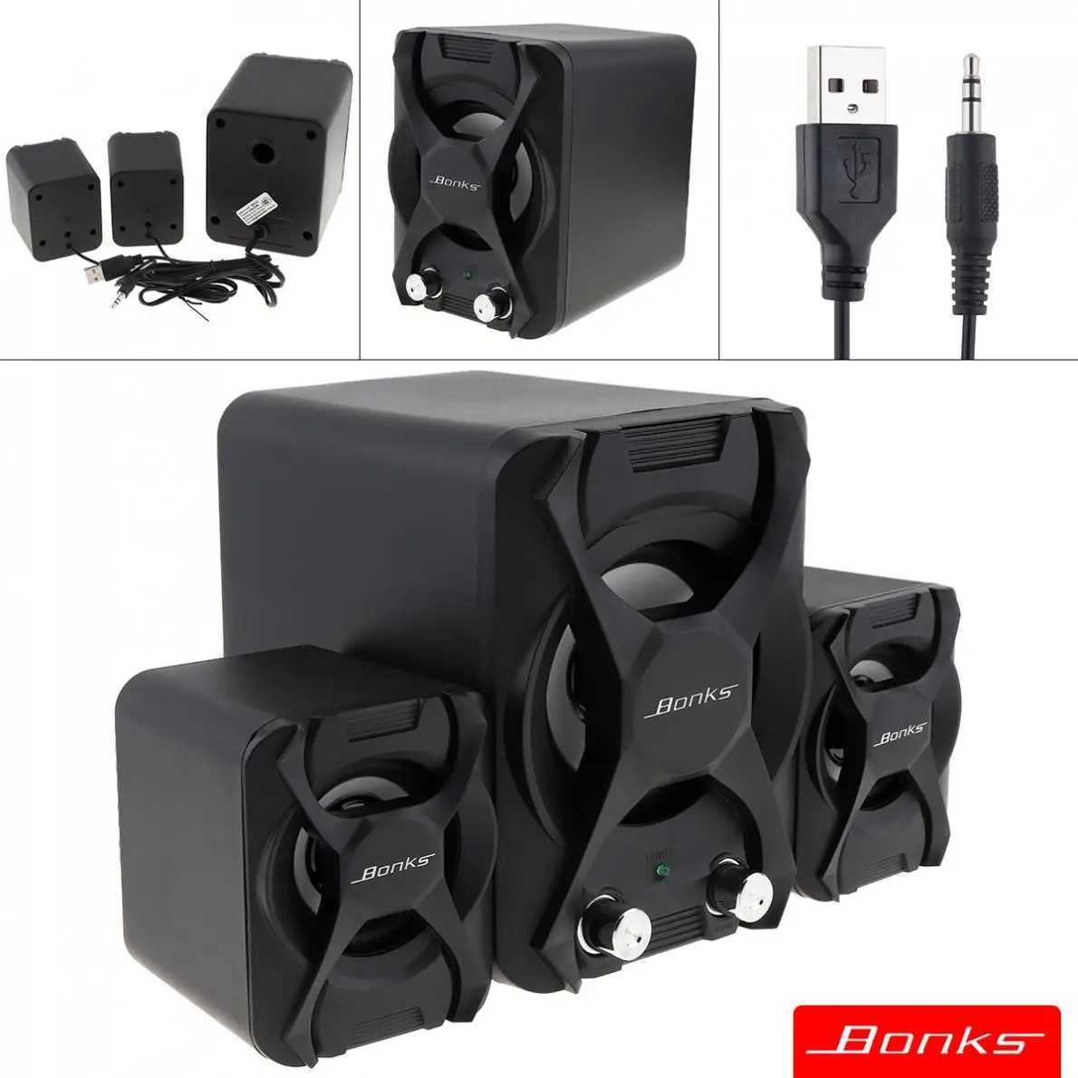 Boekenplankluidsprekers K2 Krachtige bas USB Notebook Stereoluidsprekers Subwoofer Draagbare luidspreker met volledige frequentie voor desktop PC Laptop Mobiele telefoon