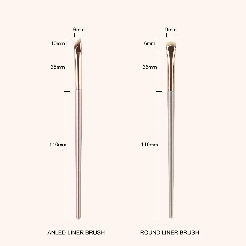 Round Angled Gel Eyeliner Brush Gold Makeup Tool with wood handle soft synthetic hair Perfect Lash liner definer