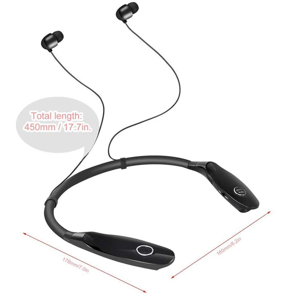 Cuffie Cuffie wireless 24 ore V5.0 Cuffie sportive con archetto da collo Cuffie stereo Bluetooth con microfono smartphone xiaomi huawei