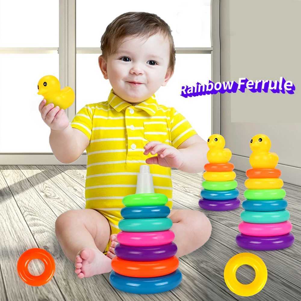 Sorting Nesting Stacking toys Fun Kid Circle Toys Puzzle Assembly Build Block Tower Set Baby Color Recogni Parent-child Interactive Toy Multiplayer Stack Game