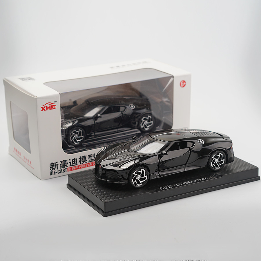 Dekorativa föremål Bugatti Alloy Car Model Sports Car Childrens Toy Car Decoration Collection Simulation Car with Box