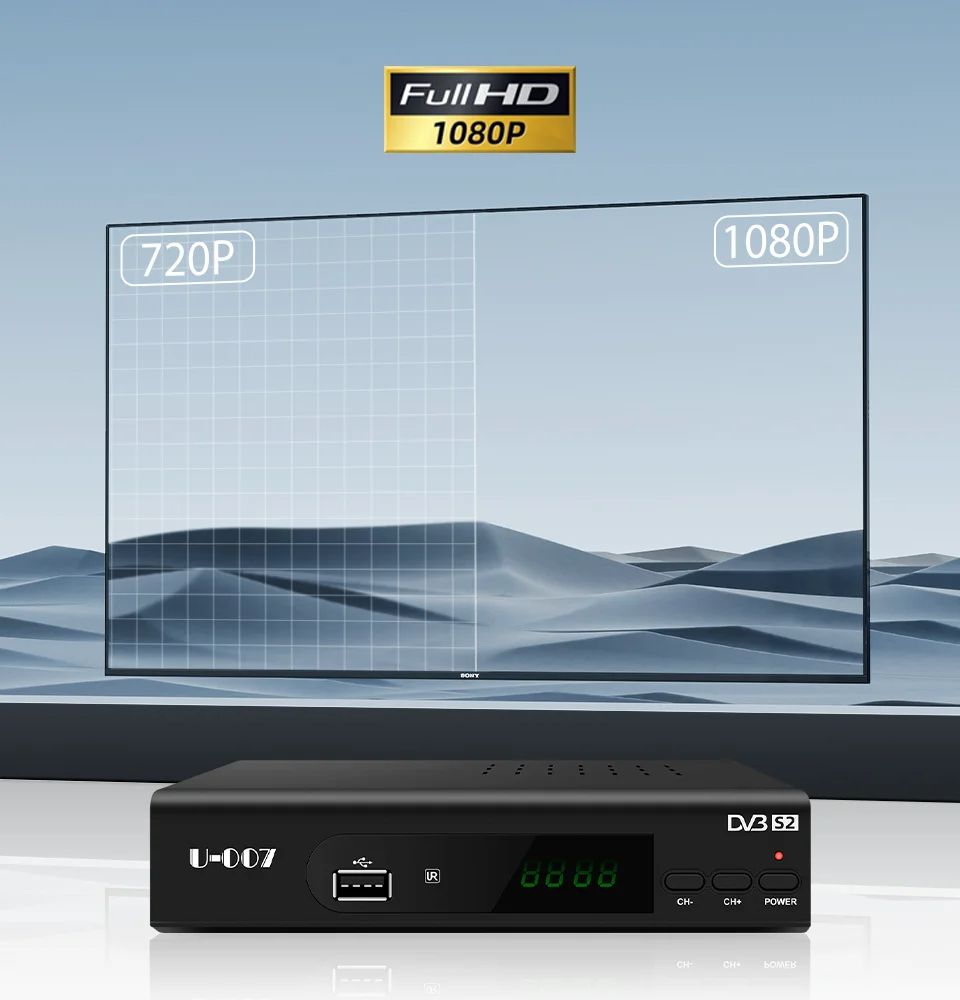 DVB S2 Digital satellitmottagare DVB-S/S2 FTA-skålen Sat Decodificador HDMI RCA 2XUSB 2.0 Media Player förinstallerad programlista