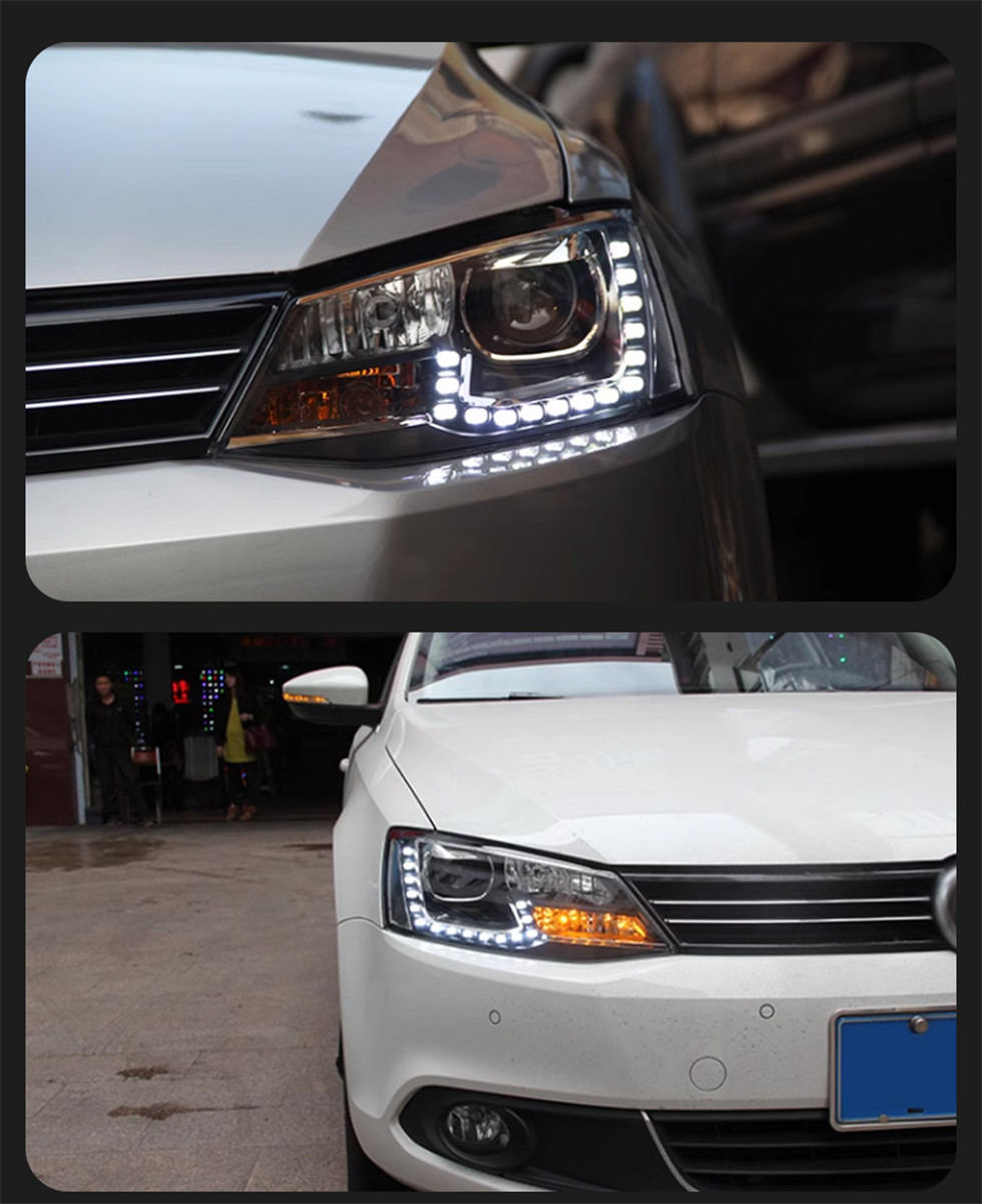 Car Lights For Jetta Headlights 2011-20 18 Upgrade LED Daytime Lights All LED DRL Signal Projector Lens Head Lamp