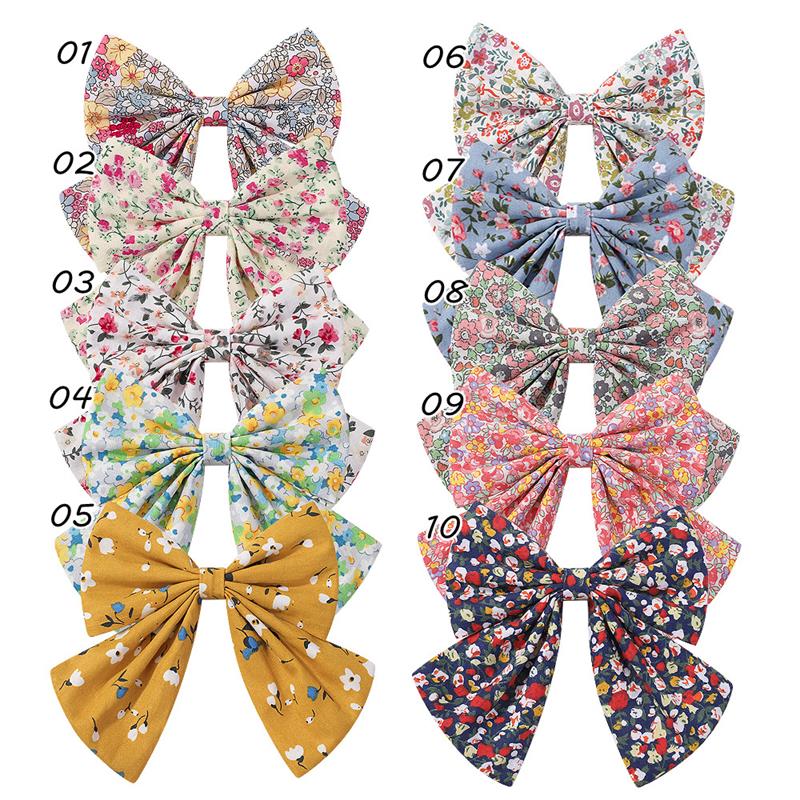 New Children Cute Bow Ribbon Hairpin Hair Clip Kids Floral Barrettes Baby Girls Decoration Hair Accessories